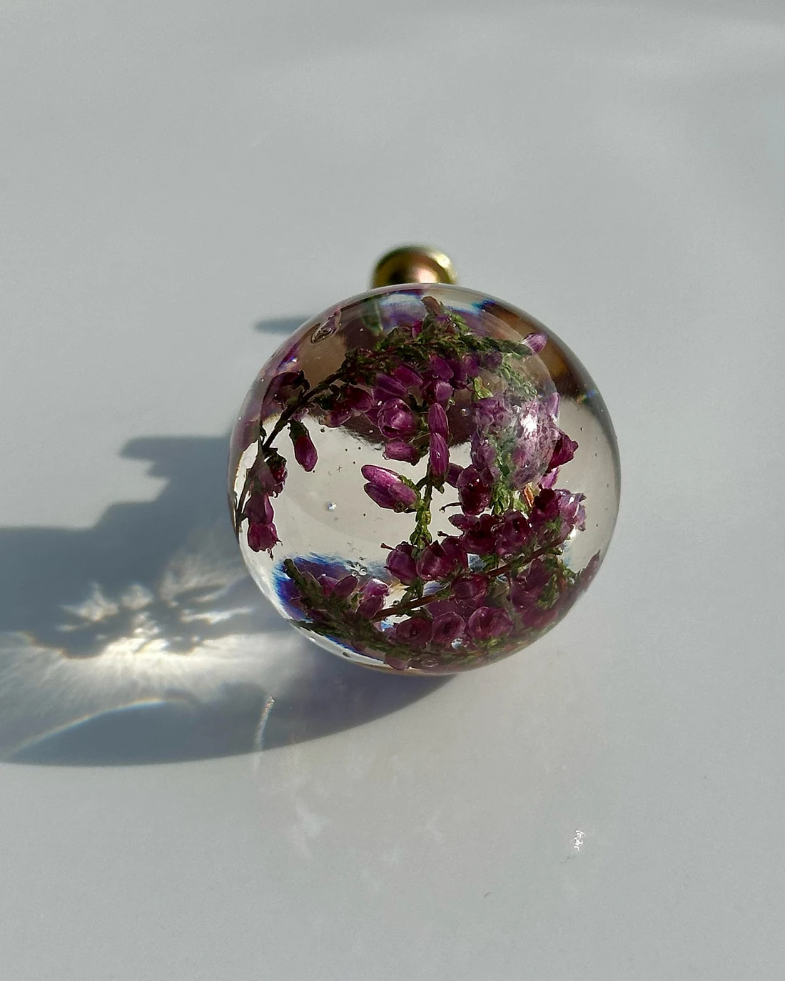 Gałka meblowa Wrzos (Calluna vulgaris) · gałka z bliska