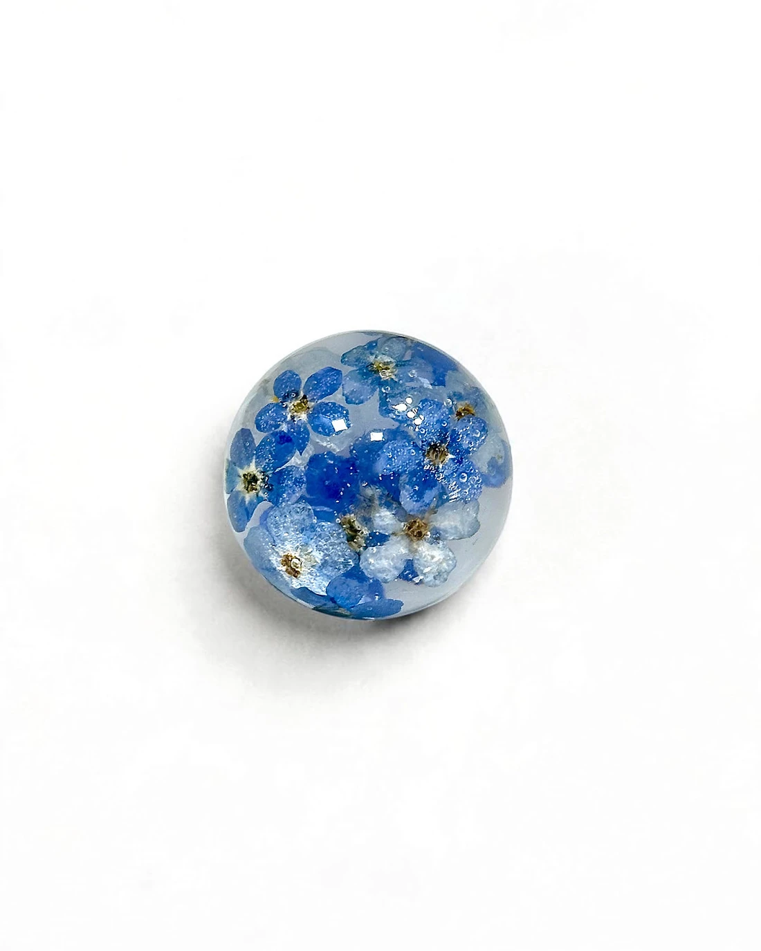 Gałka meblowa Niezapominajka (Myosotis) · gałka z góry, na białym tle