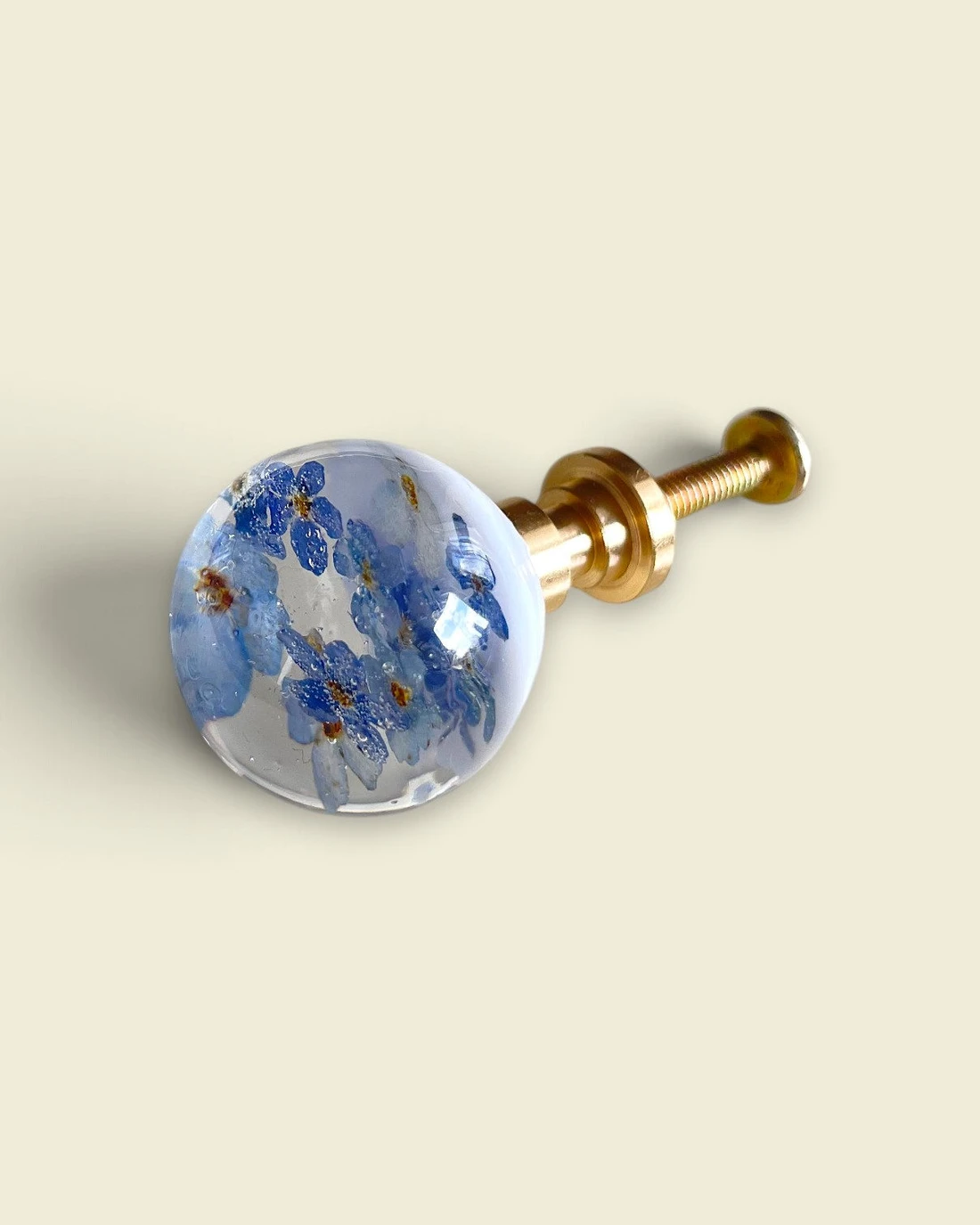 Gałka meblowa Niezapominajka (Myosotis) · gałka z boku